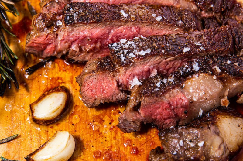 Reverse Seared Flank Steak w/ Garlic & Balsamic Marinade